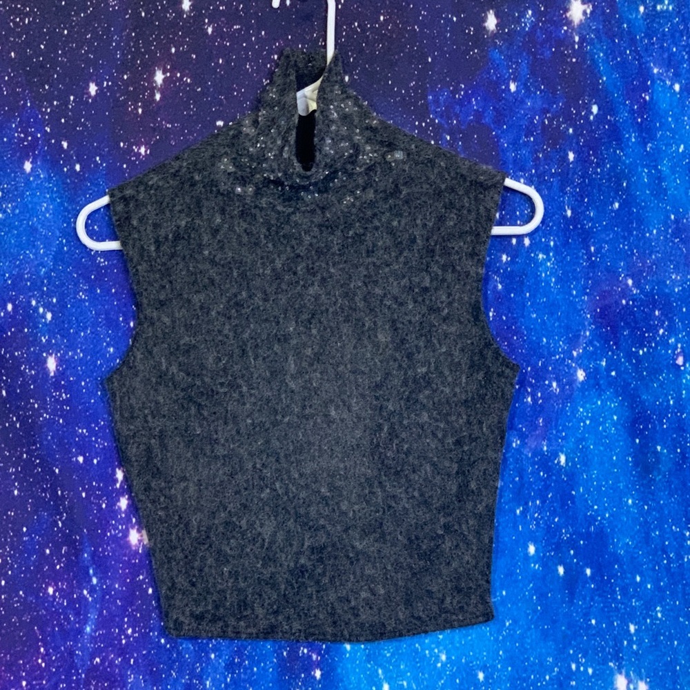 Reggio-Gray Turtleneck Sleeveless Top size 6